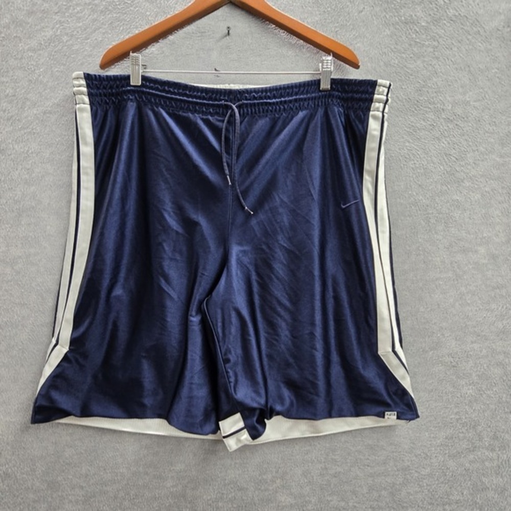 VINTAGE Nike Men Activewear Shorts 2XL Navy Basketball Reversible Zipper Logo